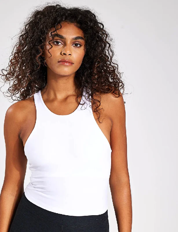Stretch In Style With Budget-Friendly Yoga Wear Spacedye Refocus Cropped Tank - Cloud White