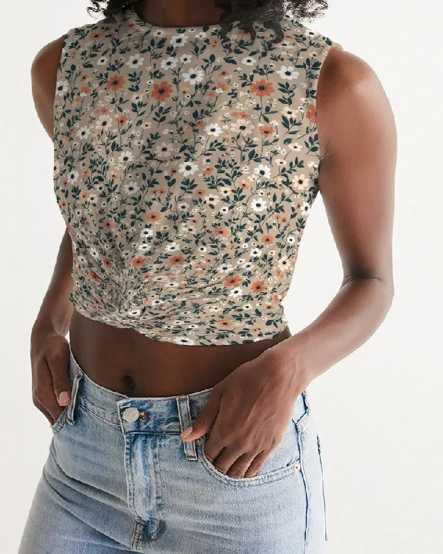 Stretch Your Limits, Not Your Wallet Busy and pretty Women's  All-Over Print Twist-Front Tank