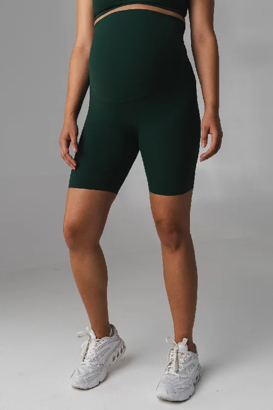 Soft, Stretchy, And Super Affordable Yoga Wear Cloud II™ Maternity Biker Short - Forest