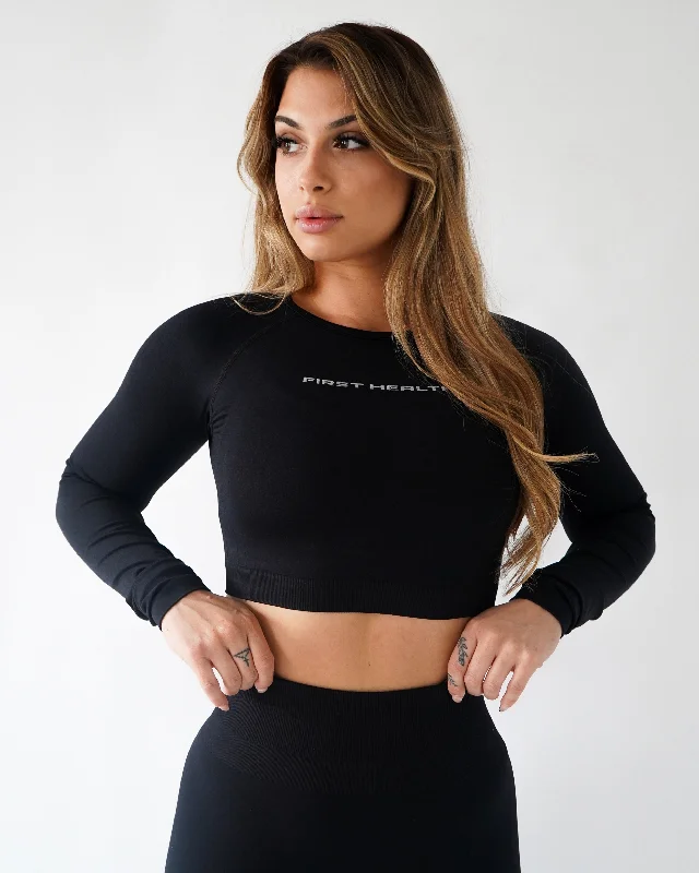 Unbeatable Deals On Breathable Yoga Apparel Enhance Cropped Long Sleeve - Licorice