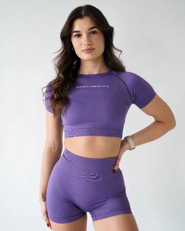 The Perfect Blend Of Comfort And Savings Enhance Cropped Tee - Violet
