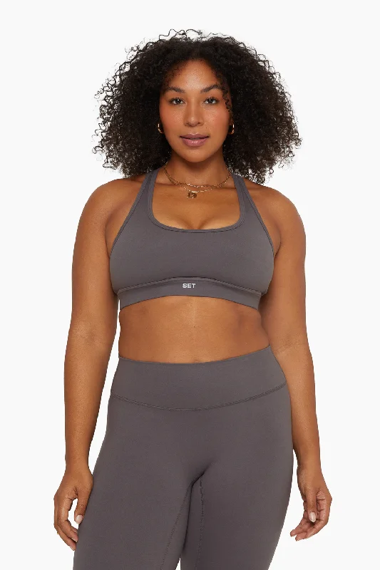 Yoga Wear That Moves With You At Lower Prices FORMCLOUD® RACER BACK BRA - GRAPHITE