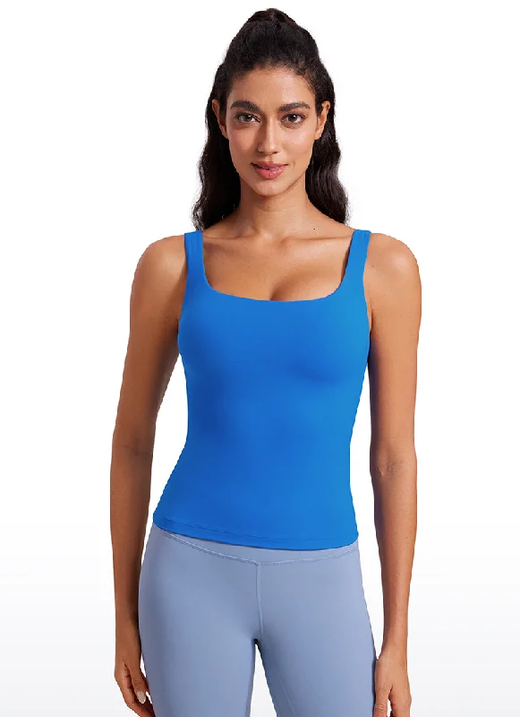 Your Yoga Wardrobe, Upgraded For Less Butterluxe Waist Length Built-in Bra Tanks U Neck