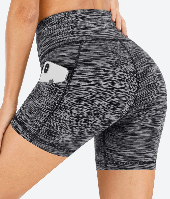 Flow Into Savings With Trendy Yoga Apparel Heathyoga 5 Inches Workout Shorts with Pockets - HY10