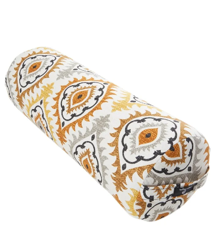 The Perfect Fit For Your Yoga Journey, Now On Sale Hugger Mugger Round Printed Yoga Bolster Fiery Sol
