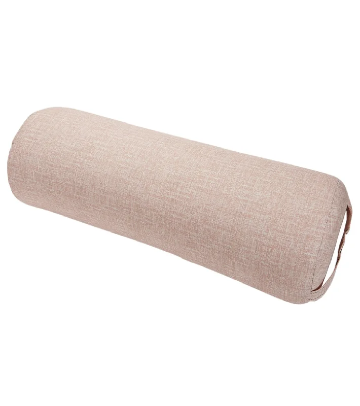 Stretch In Comfort With Affordable Yoga Gear Hugger Mugger Round Printed Yoga Bolster Rose Quartz