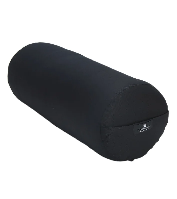 Best-Selling Yoga Accessories Now More Affordable Hugger Mugger Round Solid Yoga Bolster Black