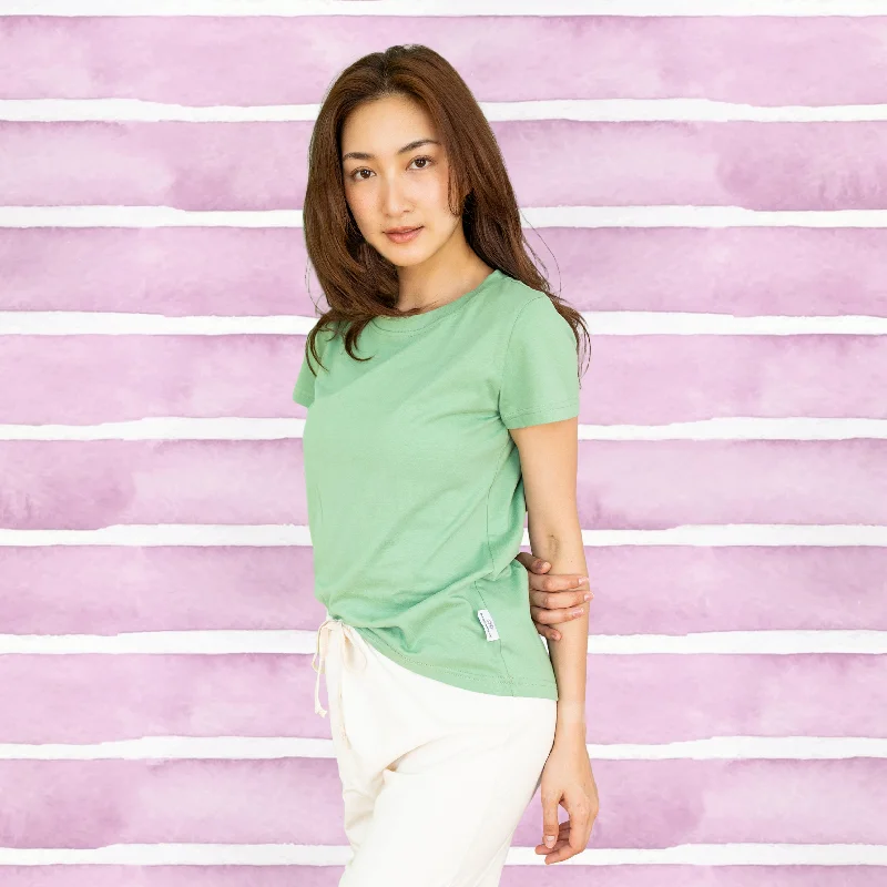 Don't Miss Out On Premium Yoga Wear Deals LARA 100% Organic Prima Cotton Luxury T-Shirt (Longer Backside) (Latex-free, Plastic-free, OC Thread Option, 100% Biodegradable)