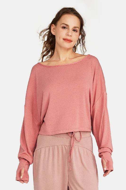 Don't Miss Out On Premium Yoga Wear Deals Long Sleeve Cord Cutout T-Shirt
