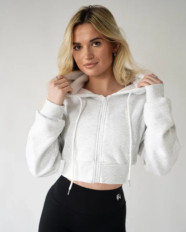 Your Yoga Wardrobe, Upgraded For Less Lounge Cropped Zip-Up Hoodie - Heather Gray
