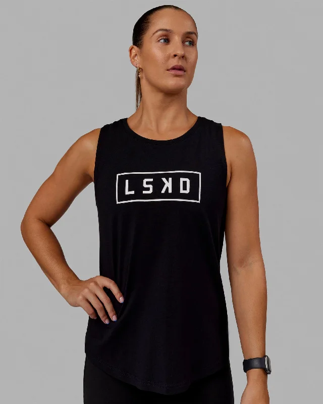 Embrace Comfort With Yoga Wear On Sale Luna FLXCotton Longline Tank - Black-White