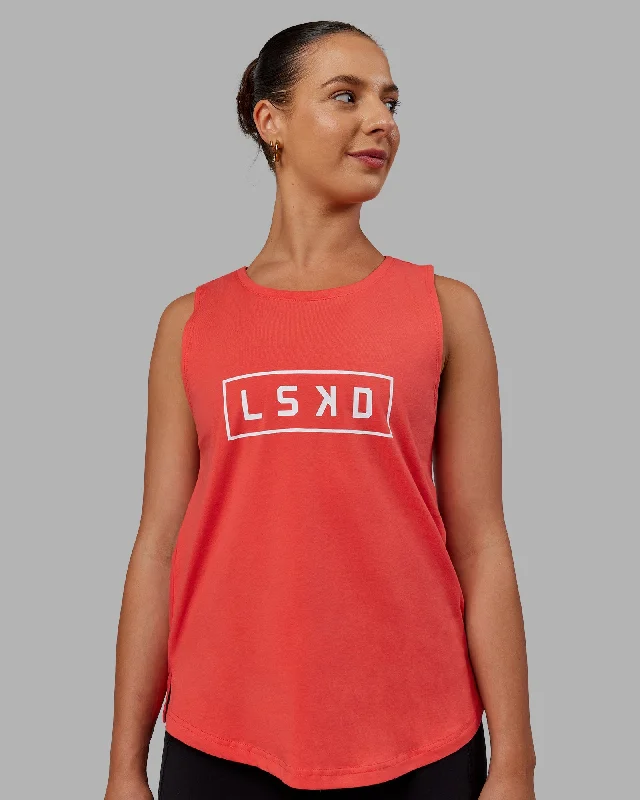 Yoga Wear At Unbeatable Prices Luna FLXCotton Longline Tank - Cayenne-White