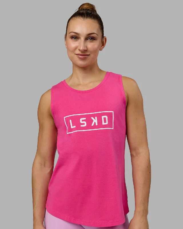 Master Every Pose With Premium Yoga Wear Deals Luna FLXCotton Longline Tank - Ultra Pink-White