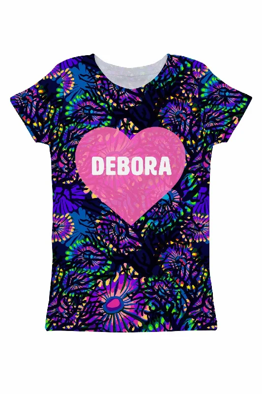 Shop High-Quality Yoga Apparel At Exclusive Discounts Midnight Glow Customized NAME Zoe Purple Tee - Women