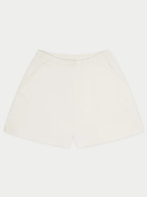Your Yoga Essentials, Now At Lower Prices MINIMAL EMBLEM BOYFRIEND SHORTS - OFF WHITE