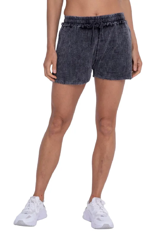 Stretch Your Limits, Not Your Wallet Mono B Distressed Mineral-Washed Shorts KP11893