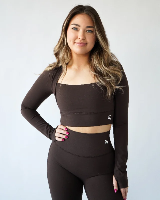 Breathe Easy In Comfortable Yoga Outfits Onyx Long Sleeve - Teddy