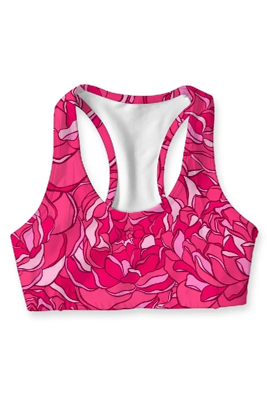 Fashionable Yoga Apparel Now On Sale Peony Blaze Stella Seamless Racerback Sport Bra - Women