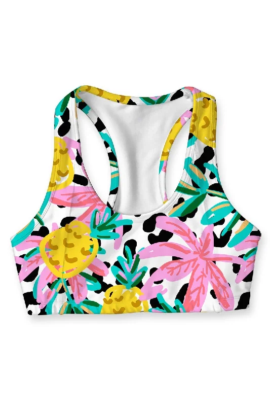 Trendy Yoga Outfits At Budget-Friendly Prices Pineapple Feast Stella Seamless Racerback Sport Yoga Bra - Women
