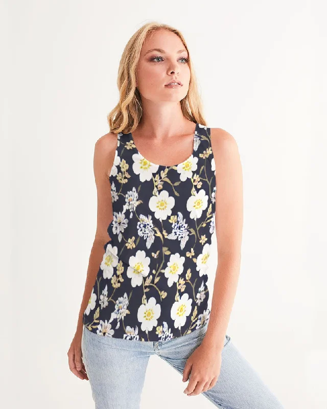 Look And Feel Your Best With Discounted Yoga Clothing Pink flower black background Women's All-Over Print Tank