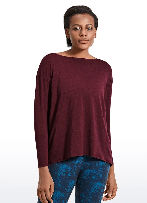 Upgrade Your Yoga Wardrobe For Less Pima Cotton Long Sleeves Boat Neck