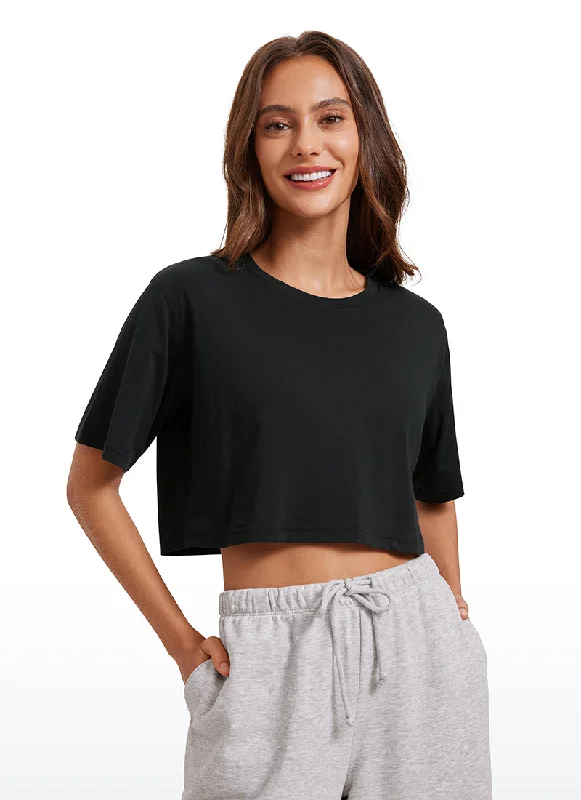 Ultimate Comfort And Style Now At Lower Prices Pima Cotton Short Sleeves Cropped