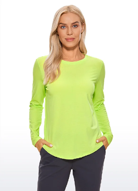 Look And Feel Your Best With Discounted Yoga Clothing Pima Cotton Workout Long Sleeve