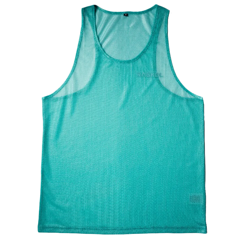Soft, Stretchy, And Super Affordable Yoga Wear RASKOL Teal MESH Tank Top (LIMITED EDITION)