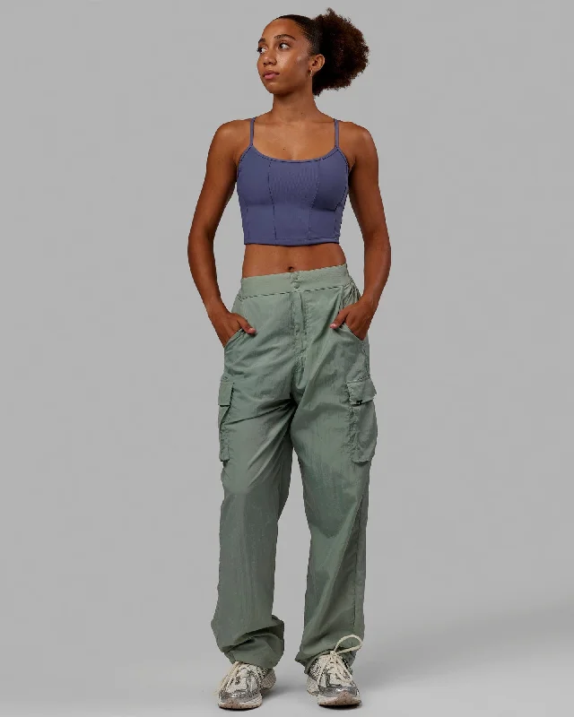 Trendy Yoga Outfits At Budget-Friendly Prices Resistance Ribbed Shelf Bra Performance Tank - Future Dusk