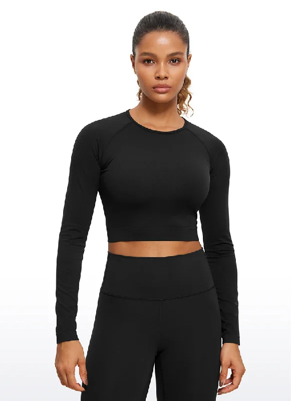 Look Good, Feel Good, And Save Big Seamless Cropped Long Sleeve Slim Fit