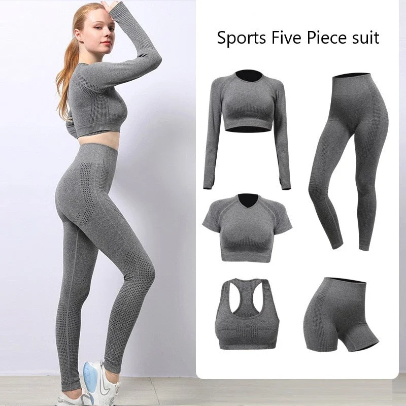 Don't Miss Out On Premium Yoga Wear Deals Seamless Yoga Workout Set 5pcs
