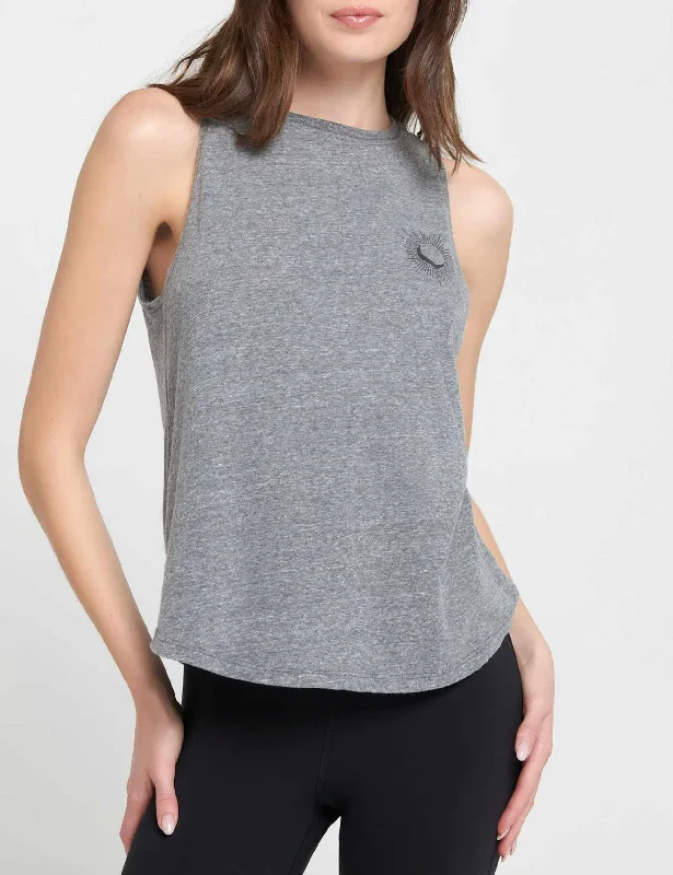 Find Balance In Stylish And Affordable Yoga Wear Harmony Jade Muscle Tank - Heather Grey