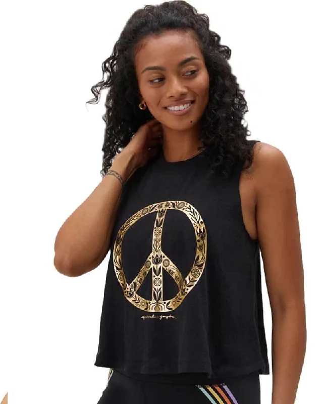 Stretch In Style With Budget-Friendly Yoga Wear Peace Crop Tank