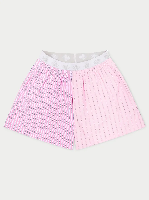 Breathe, Stretch, And Save On Yoga Apparel SPLICED STRIPE SHORTS - PINK