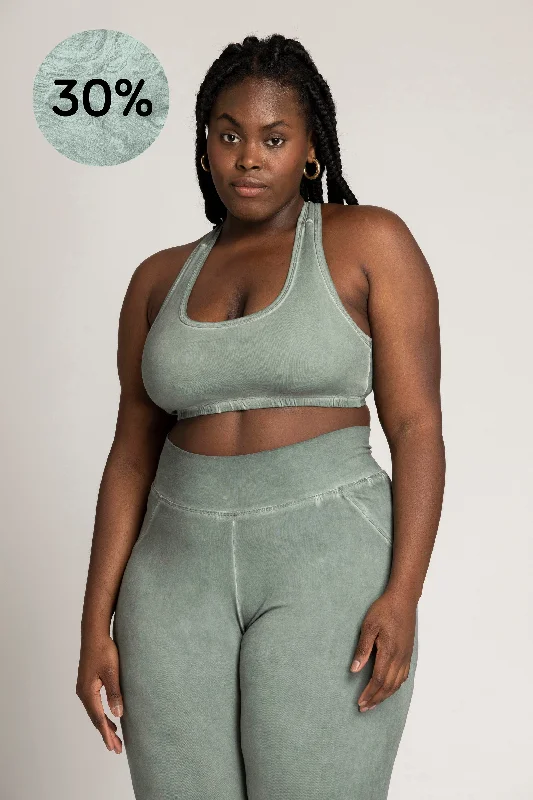 From Warm-Ups To Cooldowns, Shop And Save Stonewash Racer-Back Bra