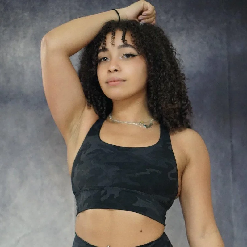 Performance Meets Savings In Our Yoga Wear Sale Supremacy Camo Sports Bra