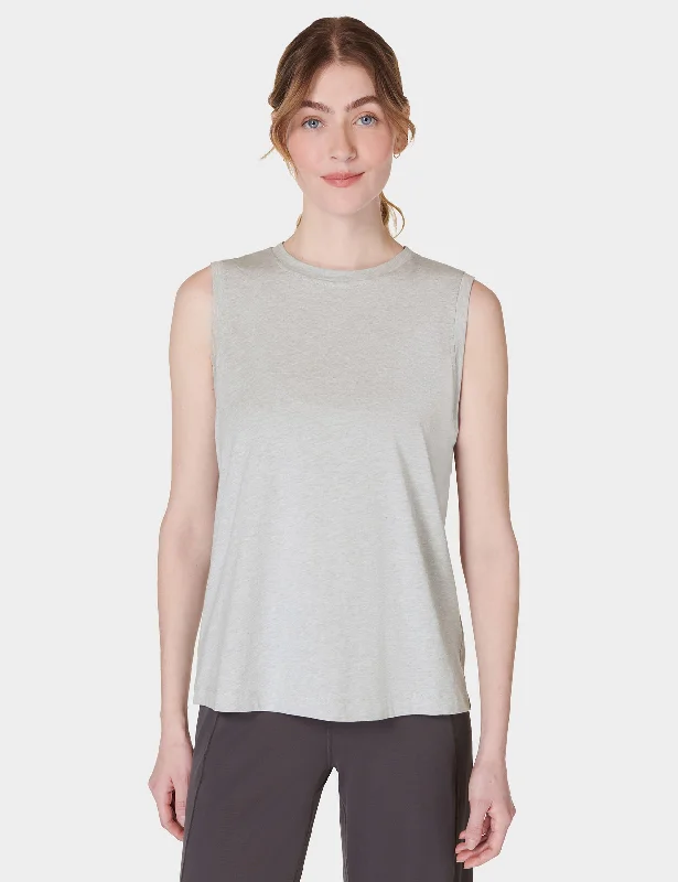 The Yoga Wear Sale You’Ve Been Waiting For Essential Sleeveless Vest - Light Grey Marl