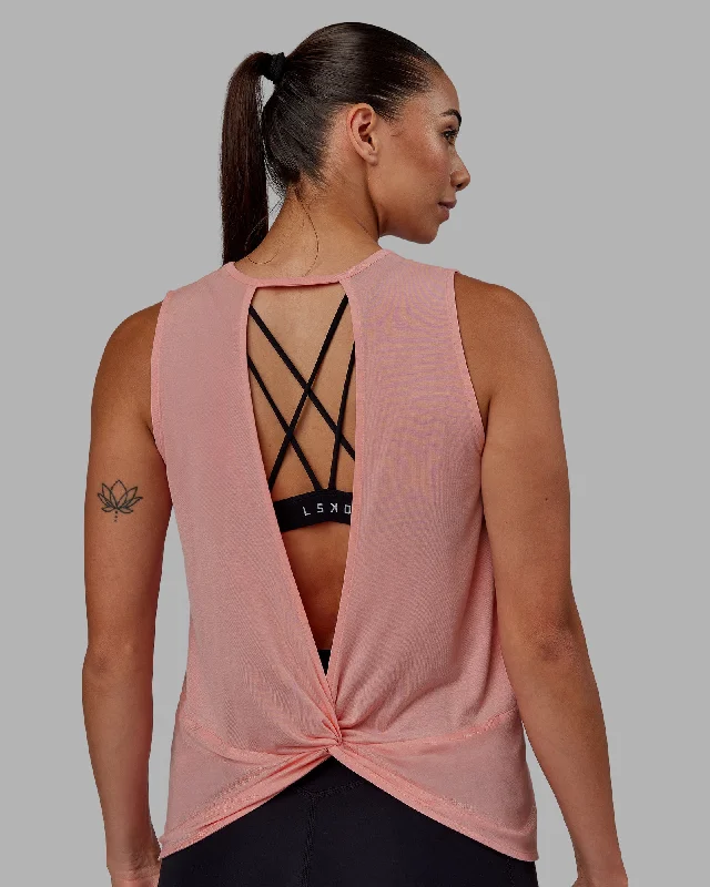 Premium Yoga Wear At Special Discounts Swivel Open Back Tank - Murex Shell