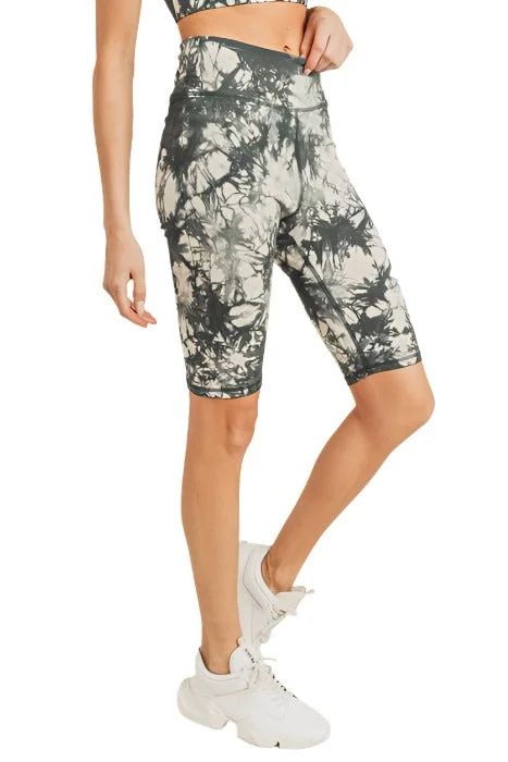 Affordable Activewear Designed For Movement Tie-Dye Cotton Highwaist Bermuda Shorts APH2790