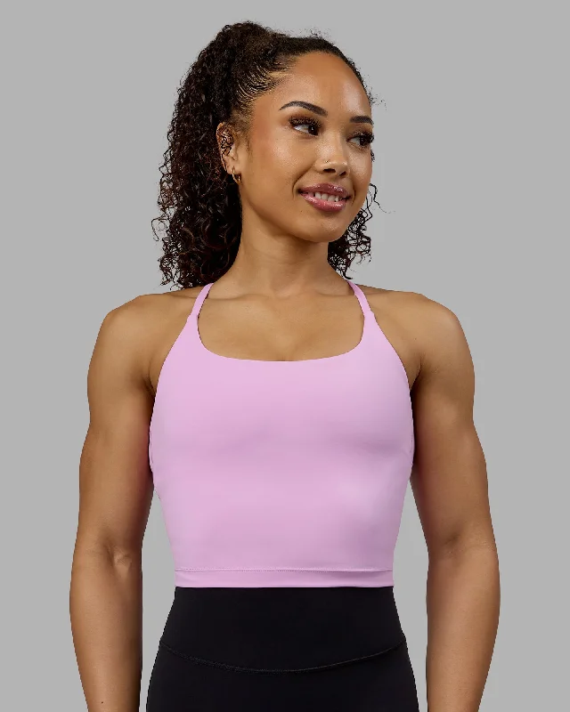 Unbeatable Deals On Breathable Yoga Apparel Twist Shelf Bra Tank - Pastel Orchid