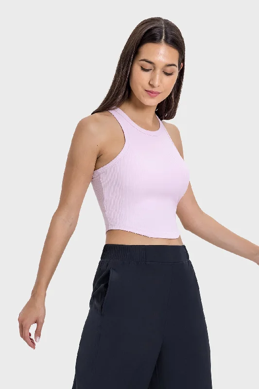 Lightweight, Breathable Yoga Wear At Special Prices Twisted Round Neck Seamless Cup Tank Top