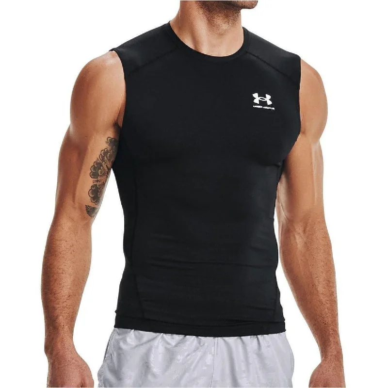 Fashionable Yoga Apparel Now On Sale Under Armour HeatGear Armour Mens Sleeveless Compression Top - Black