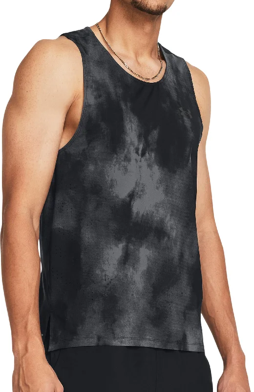 Limited-Stock Sale On Yoga Tops And Leggings Under Armour Launch Elite Printed Mens Running Vest - Black