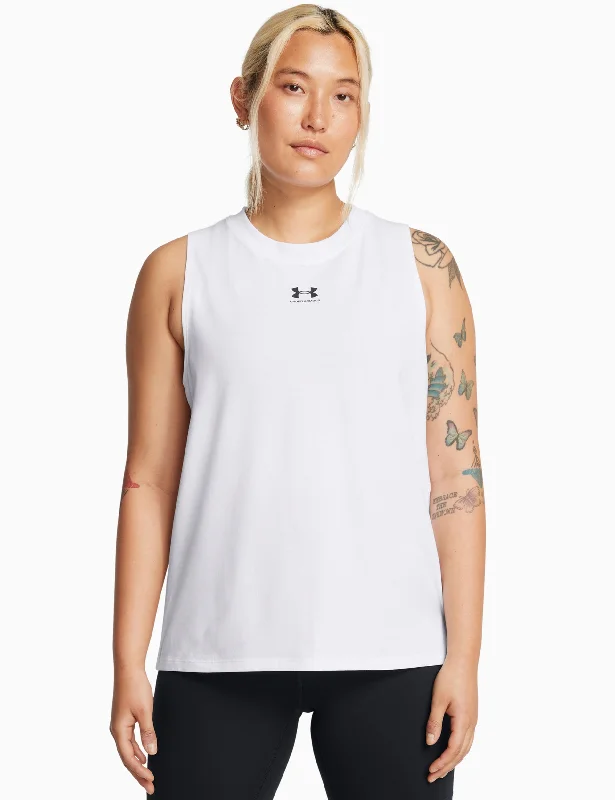Stretch Your Limits, Not Your Wallet Rival Muscle Tank - White/Black