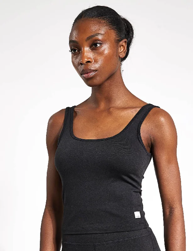Soft, Stretchy, And Super Affordable Yoga Wear Halo Essential Tank - Black Heather