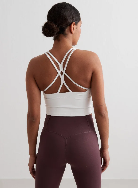 Lightweight, Breathable Yoga Wear At Special Prices White Sculpting Strappy Bralette