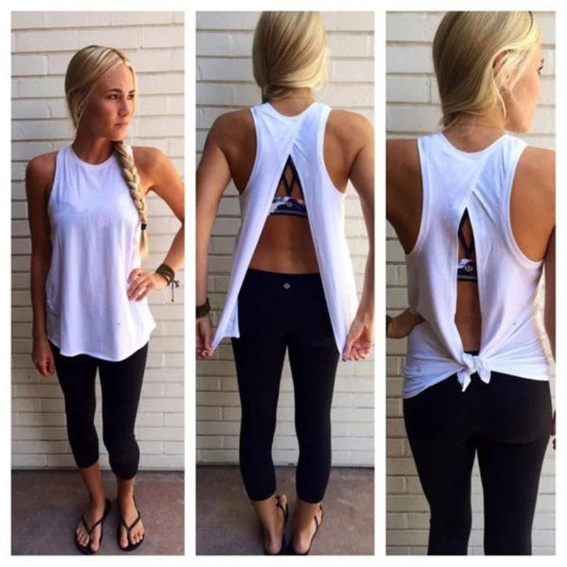 Master Every Pose With Premium Yoga Wear Deals Women Summer Vest Blouse Tank Tops T-Shirt
