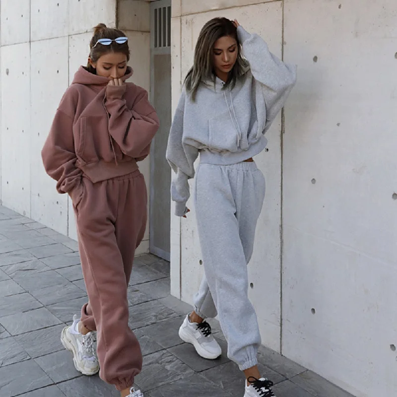 Breathe, Stretch, And Save On Yoga Apparel Women Warm Hoodie and Pants Set