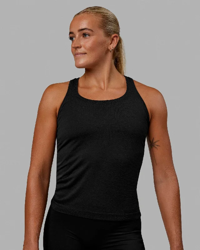 Move With Confidence In Discounted Yoga Outfits AeroFLX+ Seamless Tank - Black Marl