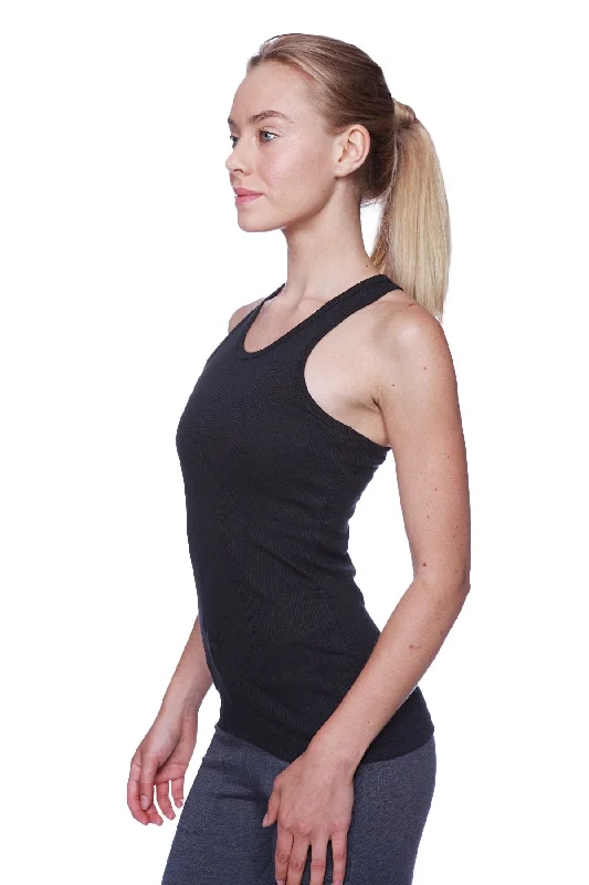 Move Freely With Premium Yoga Clothes At Great Prices Women's All-American Racerback Tank Top (Black) by 4-rth